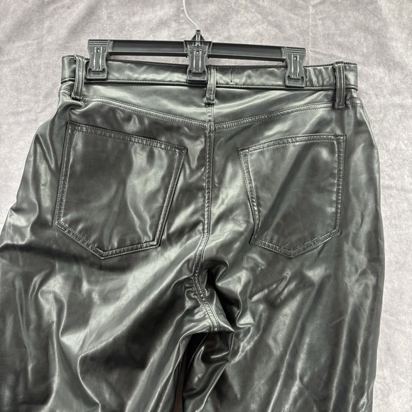Abercrombie Fitch Jeans Womens 32 14R 90s‎ Ultra High Rise Curve Leather Black - Picture 6 of 6
